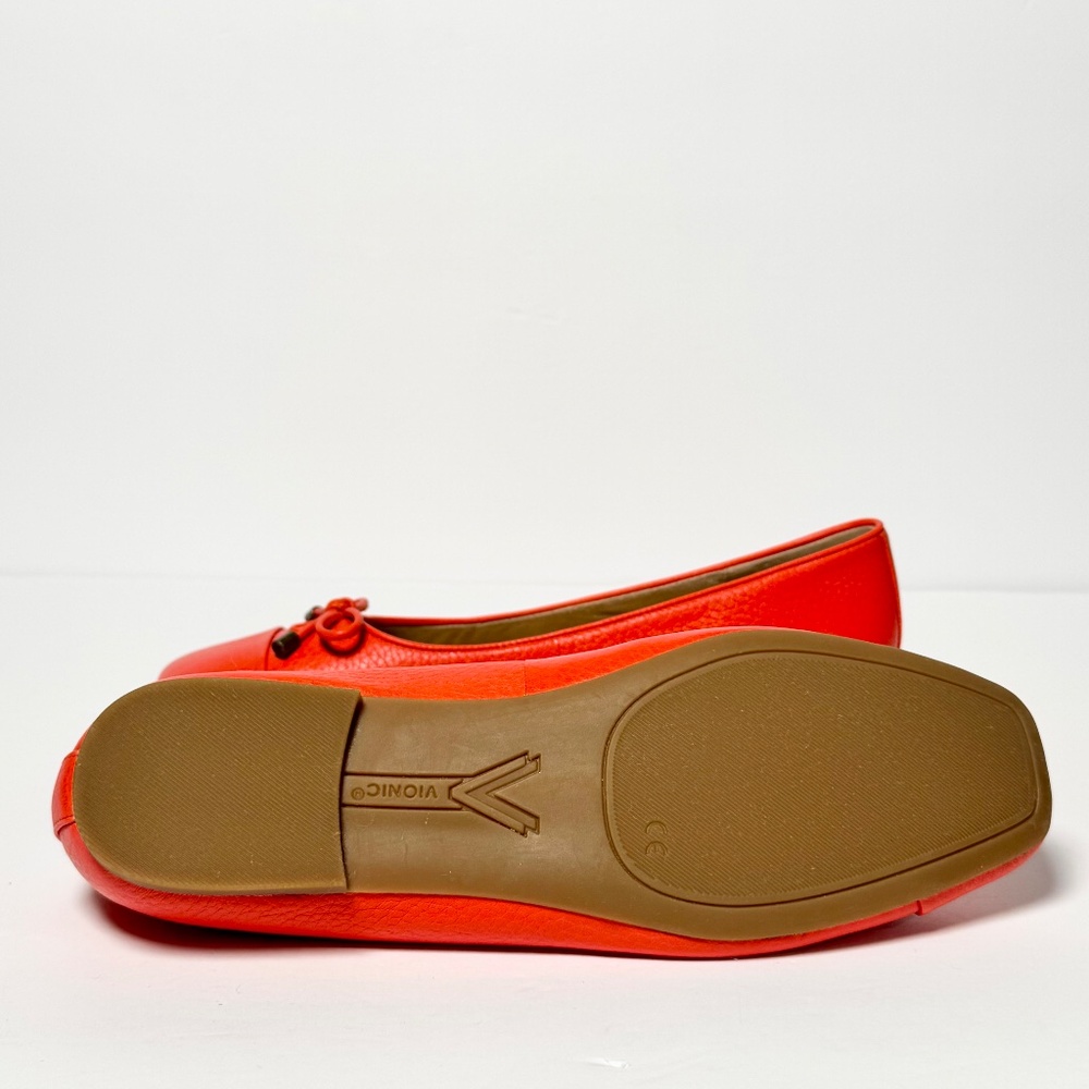 Vionic Women’s Klara Ballet Flats Cherry Tomato Red Leather Sz 10 - Picture 9 of 10